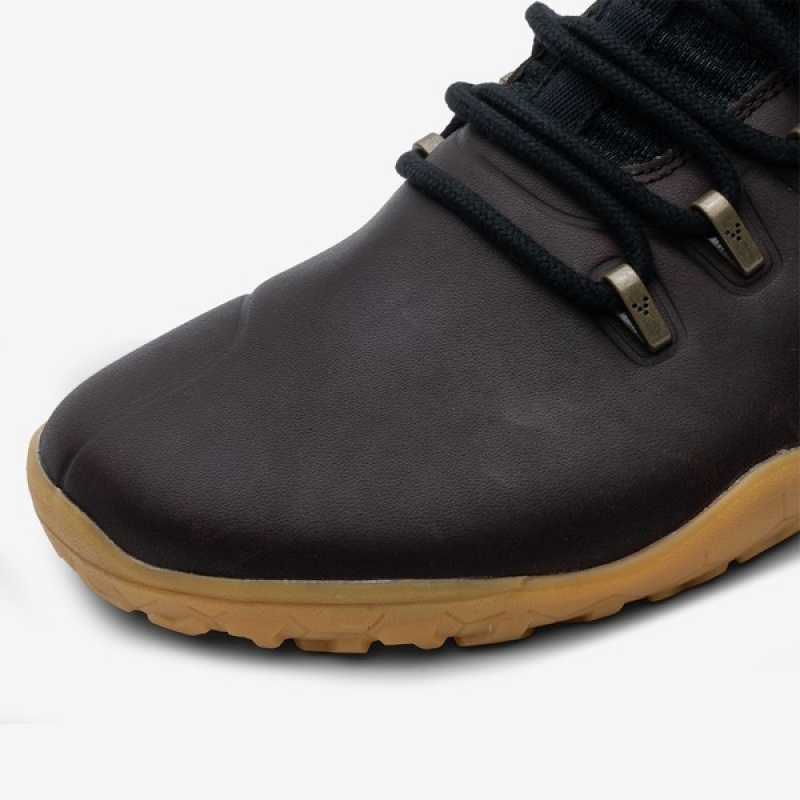 Vivobarefoot Magna Læder Fg Vandresko Dame Obsidian | UZJ-382451