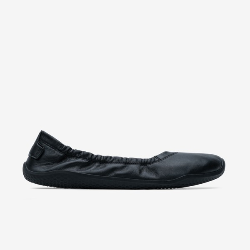 Vivobarefoot Primus Asana Yin Ballerina Læder Lifestyle Sko Dame Obsidian | WSJ-923846